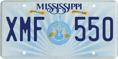 MS license plate XMF550
