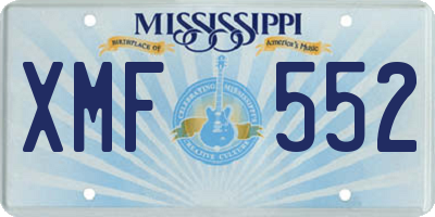 MS license plate XMF552