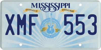 MS license plate XMF553