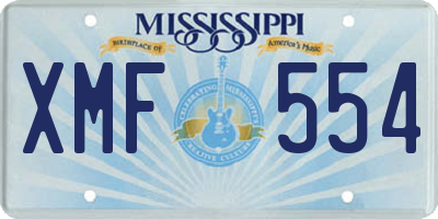 MS license plate XMF554