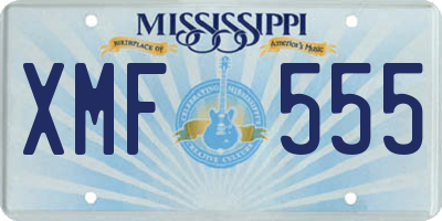 MS license plate XMF555
