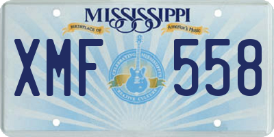 MS license plate XMF558