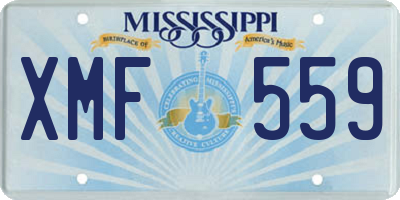 MS license plate XMF559