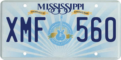 MS license plate XMF560