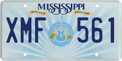 MS license plate XMF561