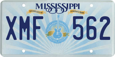 MS license plate XMF562