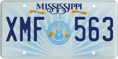 MS license plate XMF563