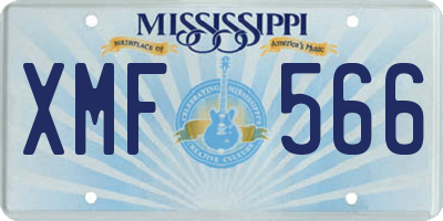 MS license plate XMF566