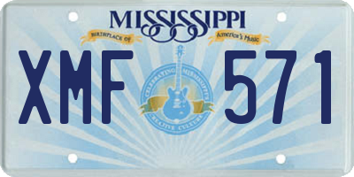 MS license plate XMF571