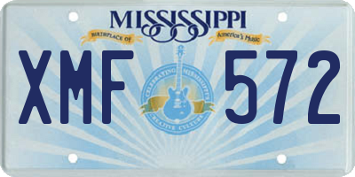 MS license plate XMF572