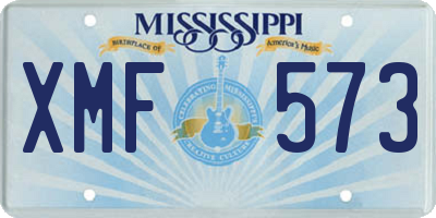 MS license plate XMF573