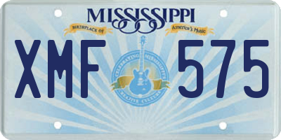 MS license plate XMF575