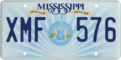 MS license plate XMF576