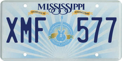 MS license plate XMF577