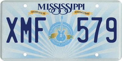 MS license plate XMF579