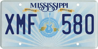 MS license plate XMF580