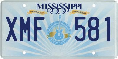 MS license plate XMF581