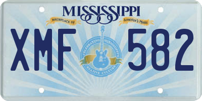 MS license plate XMF582