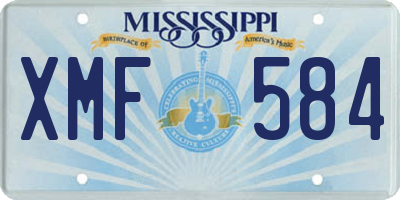 MS license plate XMF584