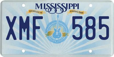 MS license plate XMF585