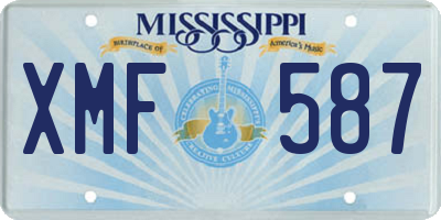 MS license plate XMF587