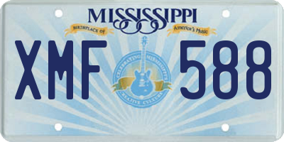 MS license plate XMF588