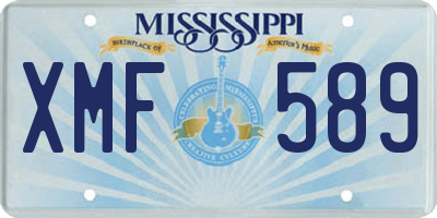 MS license plate XMF589