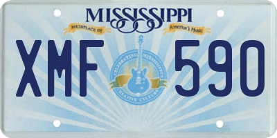 MS license plate XMF590