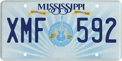 MS license plate XMF592