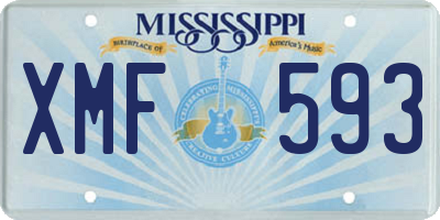 MS license plate XMF593
