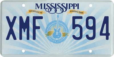 MS license plate XMF594