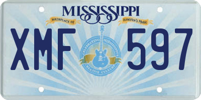 MS license plate XMF597