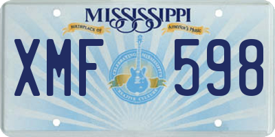 MS license plate XMF598