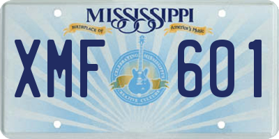 MS license plate XMF601