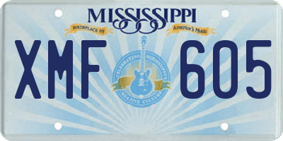 MS license plate XMF605