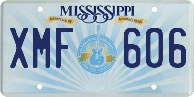 MS license plate XMF606