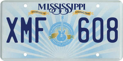 MS license plate XMF608
