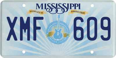 MS license plate XMF609