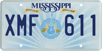 MS license plate XMF611