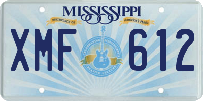 MS license plate XMF612