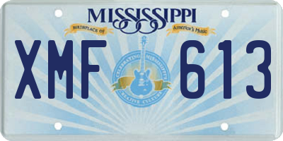 MS license plate XMF613