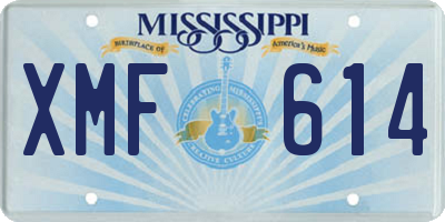MS license plate XMF614
