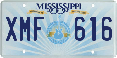 MS license plate XMF616