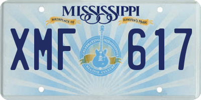 MS license plate XMF617