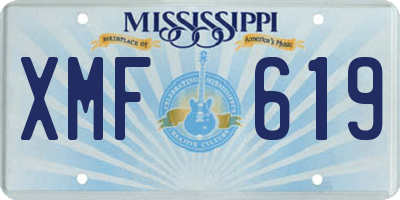 MS license plate XMF619