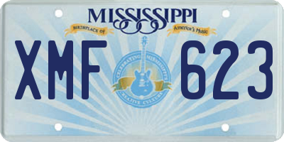 MS license plate XMF623