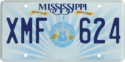 MS license plate XMF624