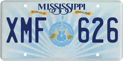 MS license plate XMF626