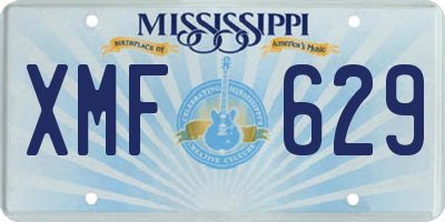 MS license plate XMF629