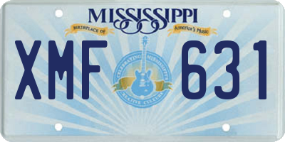 MS license plate XMF631